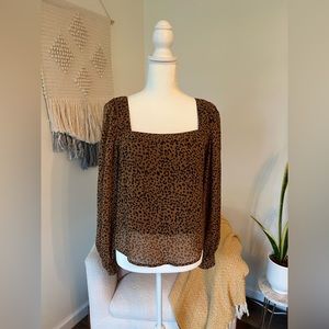 SOLD Square Neck Cheetah Print Top
